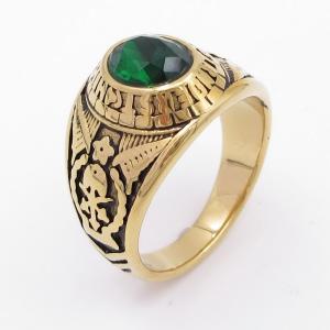 Stainless Steel Stone&Crystal Ring - KR113182-LK