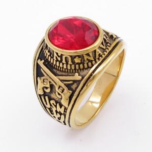 Stainless Steel Stone&Crystal Ring - KR113184-LK