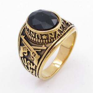 Stainless Steel Stone&Crystal Ring - KR113186-LK