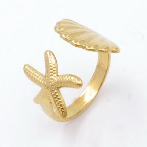 Stainless Steel Gold-plating Ring - KR113301-SP