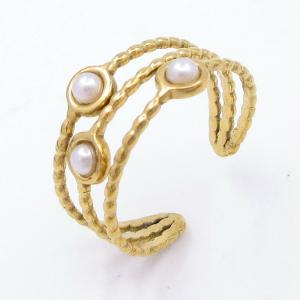 Stainless Steel Gold-plating Ring - KR113305-SP