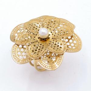 Stainless Steel Gold-plating Ring - KR113317-SP