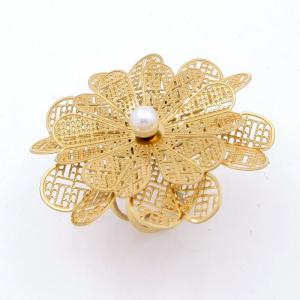 Stainless Steel Gold-plating Ring - KR113318-SP