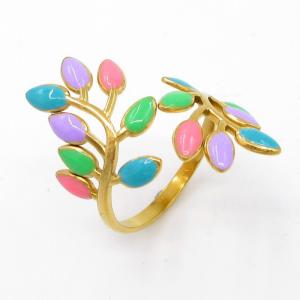 Stainless Steel Gold-plating Ring - KR113350-SP