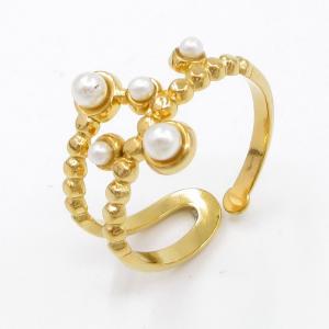Stainless Steel Gold-plating Ring - KR113357-SP