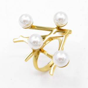 Stainless Steel Gold-plating Ring - KR113363-SP