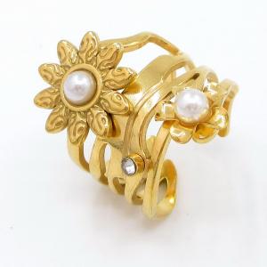 Stainless Steel Gold-plating Ring - KR113365-SP