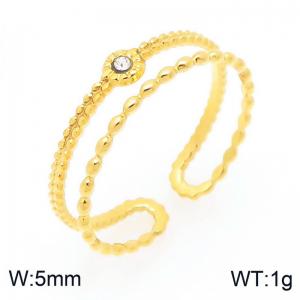 Stainless Steel Stone&Crystal Ring - KR113790-GC