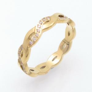 Stainless Steel Stone&Crystal Ring - KR114104-YH