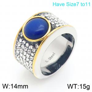 Stainless Steel Stone&Crystal Ring - KR114130-GC