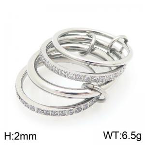 Stainless Steel Stone&Crystal Ring - KR114181-Z