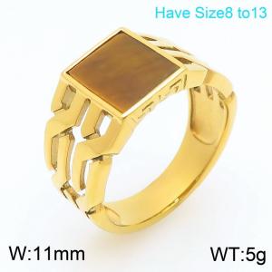 Stainless Steel Gold-plating Ring - KR114392-KC