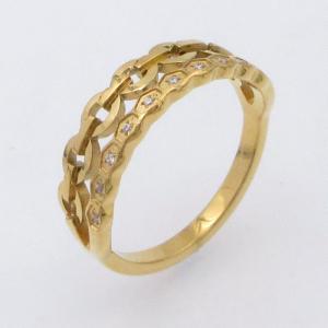 Stainless Steel Stone&Crystal Ring - KR114470-YH