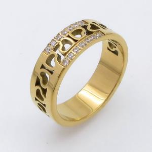 Stainless Steel Stone&Crystal Ring - KR114472-YH