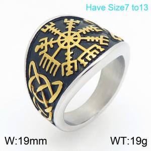 Stainless Steel Gold-plating Ring - KR114480-MZOZ