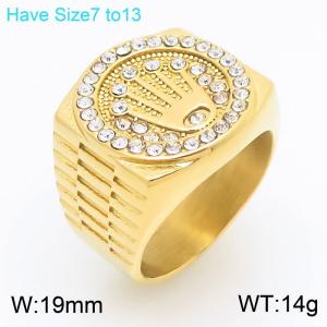 Stainless Steel Stone&Crystal Ring - KR114484-MZOZ