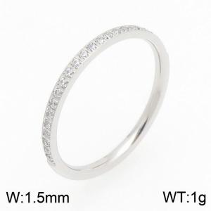 Stainless Steel Stone&Crystal Ring - KR114516-WM