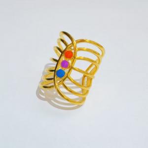 Stainless Steel Gold-plating Ring - KR114545-SXSJ