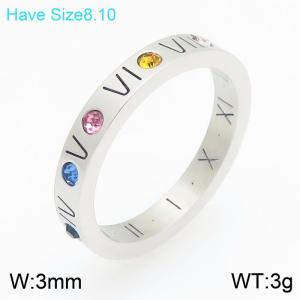 Stainless Steel Stone&Crystal Ring - KR114547-GC