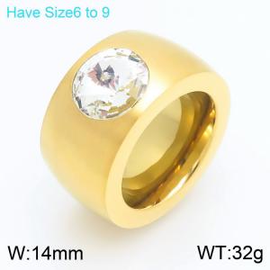 Stainless Steel Stone&Crystal Ring - KR114550-GC