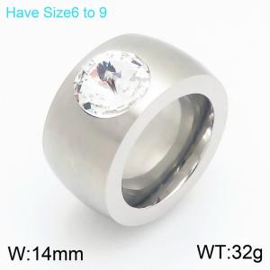 Stainless Steel Stone&Crystal Ring - KR114551-GC