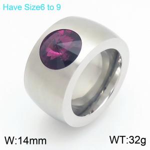 Stainless Steel Stone&Crystal Ring - KR114555-GC