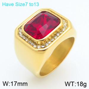 Stainless Steel Stone&Crystal Ring - KR114561-MZOZ