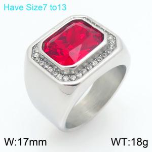 Stainless Steel Stone&Crystal Ring - KR114562-MZOZ