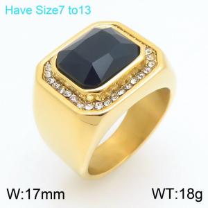 Stainless Steel Stone&Crystal Ring - KR114565-MZOZ
