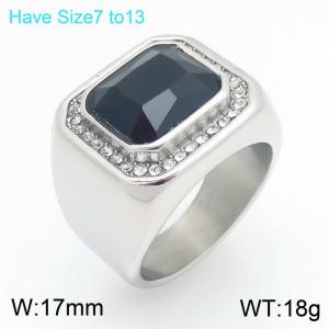 Stainless Steel Stone&Crystal Ring - KR114566-MZOZ