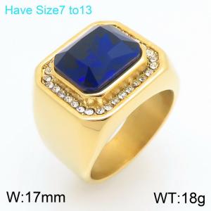 Stainless Steel Stone&Crystal Ring - KR114567-MZOZ