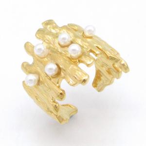 Stainless Steel Gold-plating Ring - KR114601-HM