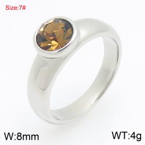Stainless Steel Stone&Crystal Ring - KR114655-KJX