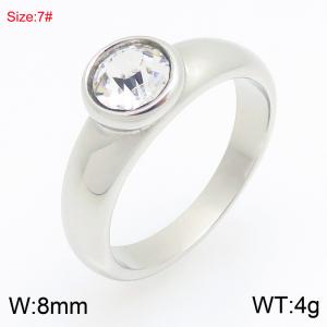 Stainless Steel Stone&Crystal Ring - KR114657-KJX