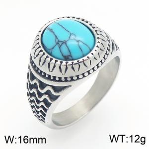 Stainless Steel Stone&Crystal Ring - KR114668-TGX