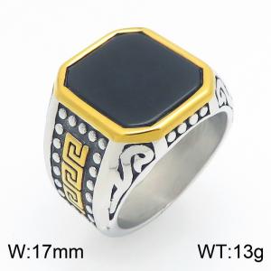 Stainless Steel Stone&Crystal Ring - KR114675-TGX