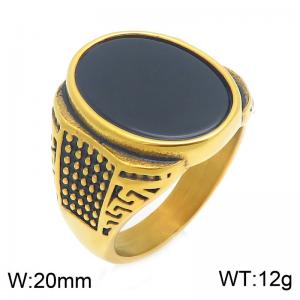 Stainless Steel Stone&Crystal Ring - KR114676-TGX