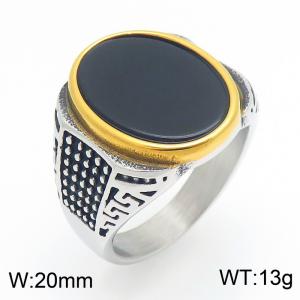 Stainless Steel Stone&Crystal Ring - KR114678-TGX