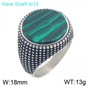 Stainless Steel Stone&Crystal Ring - KR114689-GC