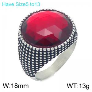 Stainless Steel Stone&Crystal Ring - KR114696-GC