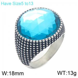 Stainless Steel Stone&Crystal Ring - KR114700-GC