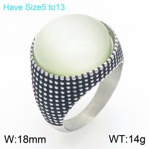 Stainless Steel Stone&Crystal Ring - KR114705-GC