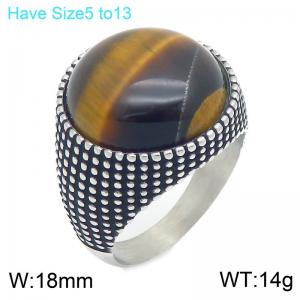 Stainless Steel Stone&Crystal Ring - KR114707-GC