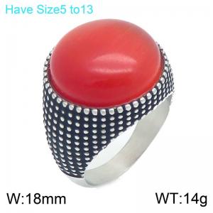 Stainless Steel Stone&Crystal Ring - KR114708-GC