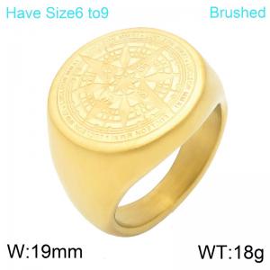 Stainless Steel Gold-plating Ring - KR114717-GC