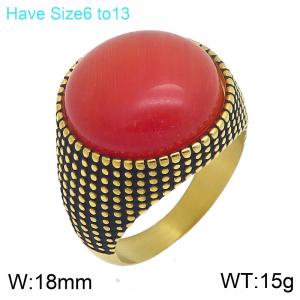 Stainless Steel Stone&Crystal Ring - KR114730-GC