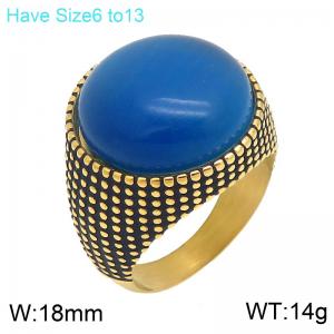 Stainless Steel Stone&Crystal Ring - KR114731-GC