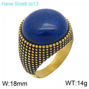 Stainless Steel Stone&Crystal Ring - KR114732-GC