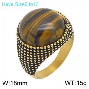 Stainless Steel Stone&Crystal Ring - KR114733-GC
