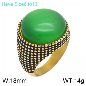 Stainless Steel Stone&Crystal Ring - KR114735-GC